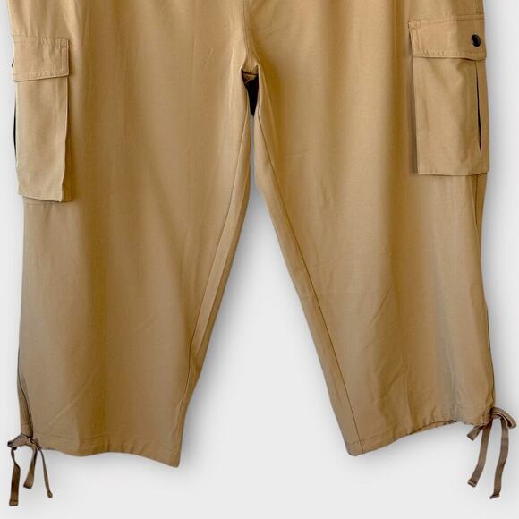 Soothfeel Capri Cargo High Waist Hiking Pants Travel Lightweight Size XXL Khaki - Picture 6 of 16